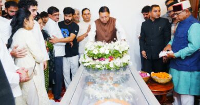मुख्यमंत्री धामी ने दिवंगत निशानेबाज जसपाल राणा के आवास पहुंचकर व्यक्त की शोक संवेदना, शोकाकुल परिवारजनों को दी सांत्वना